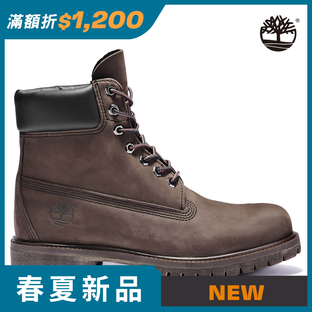 Timberland 男款中棕色磨砂革防潑水經典六吋靴|10001214