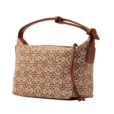 LOEWE Cubi Anagram緹花肩背包 / 手提包 / 腋下包-S號-焦糖棕(現貨一只)