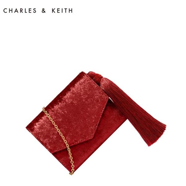 錢包 CHARLES＆KEITH 短款錢包 CK6-10840110 復古流蘇裝飾信封款錢包-凡屋FC