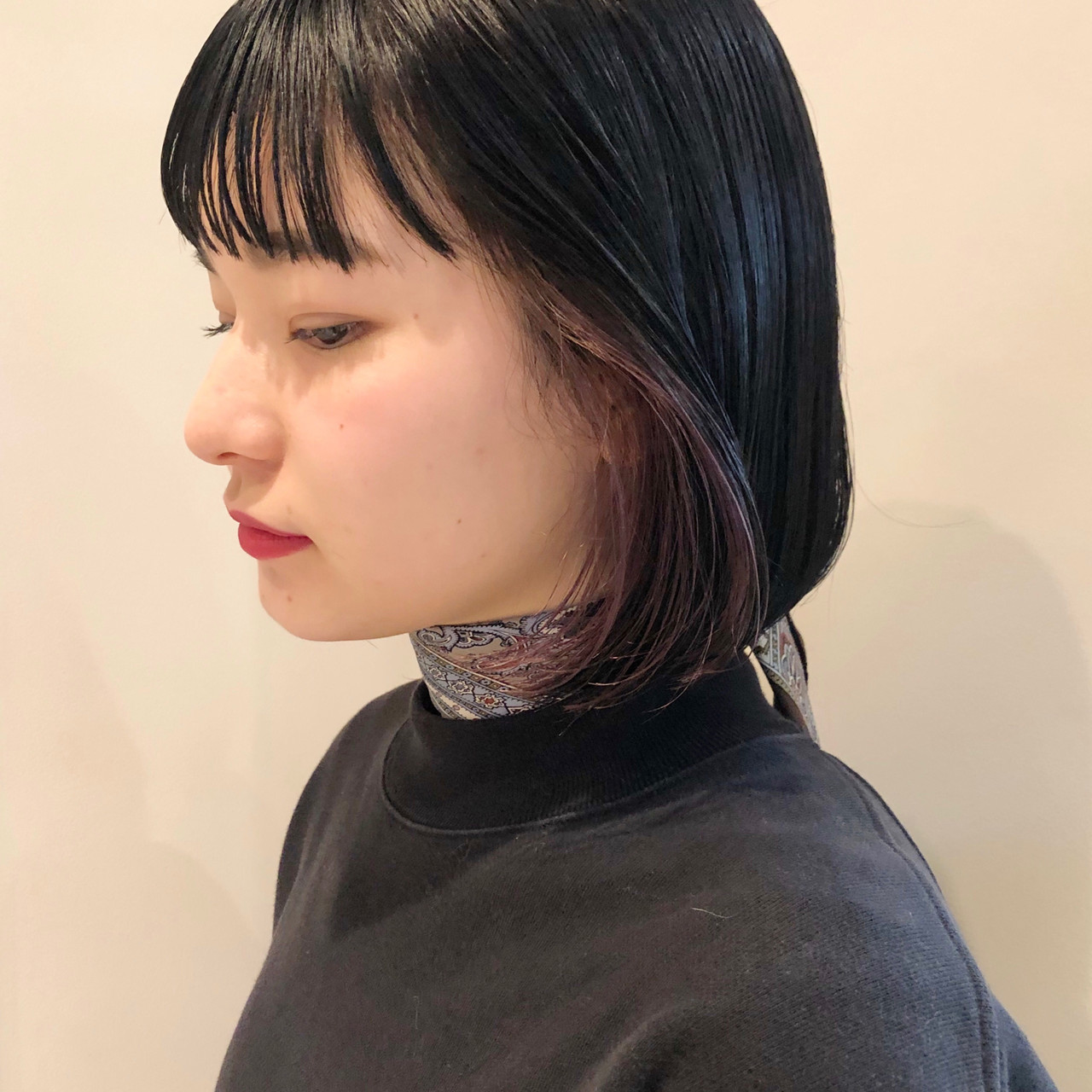 ボブ インナーカラーでマンネリ脱出