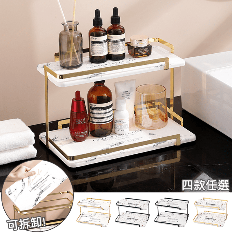 雙層珪藻土吸水置物架，快速吸水，平時無須照顧，透氣防潮，抑菌防黴，桌面空間節省70%，收納後整齊美觀，視覺時尚有美感！讓人人看了都羨慕的高質感收納架，超方便實用喔！