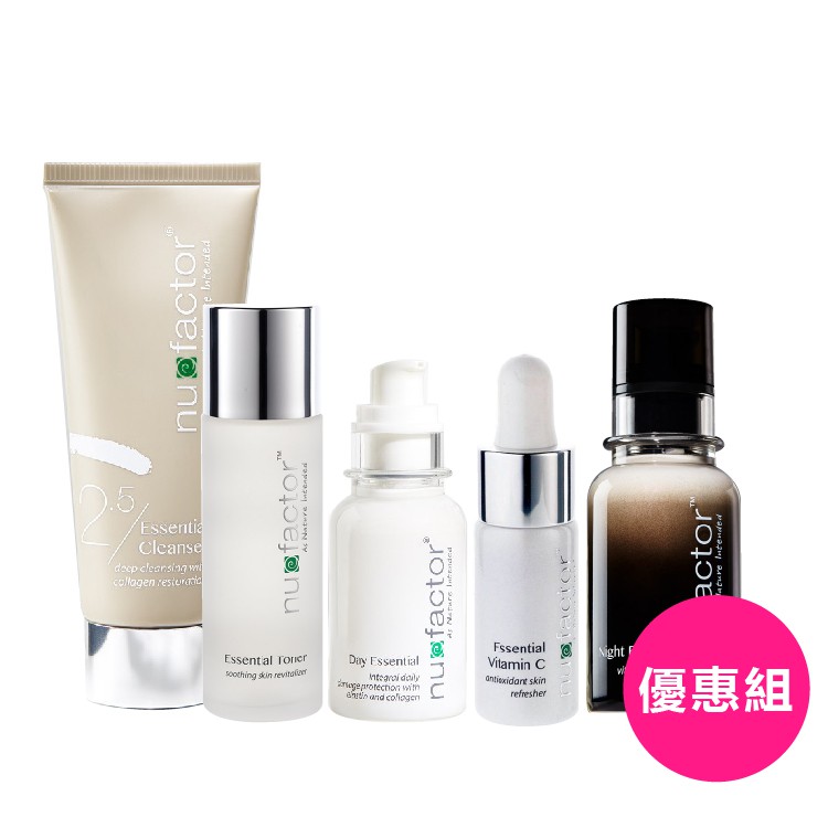 Nu-factor Essential Vitamin C維他命C精華液容量：10 ml/罐(一盒2入)成分:Water, Butylene Glycol, Citrus Extract, Polys