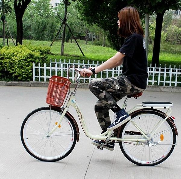 牌自行車女輕便單車代步復古變速普通成年淑女成人學生男 汪喵百貨