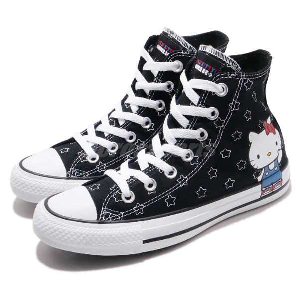Converse Chuck Taylor All Star x Hello Kitty 黑 紅 滿版圖騰 限量款 女鞋 運動鞋【PUMP306】 163919C
