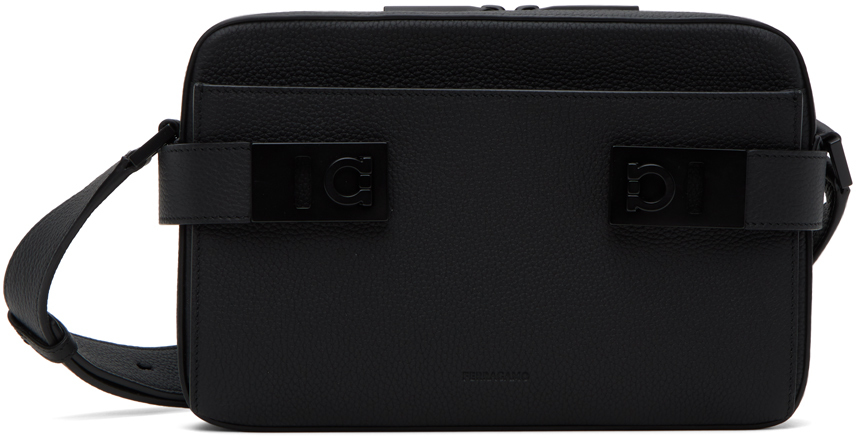 Ferragamo 黑色压花单肩包