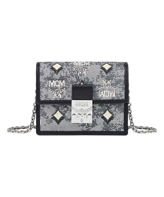 MCM Women's Wallets Grey - Gray Vintage Monogram Jacquard Chain Wallet