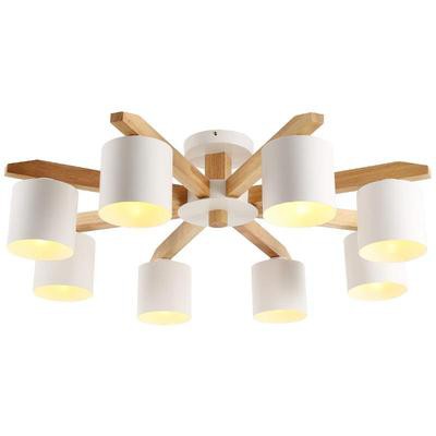 【依家燈飾】北歐原木馬卡龍吊燈客廳現代簡約實木臥室書房LED木藝大廳吊燈