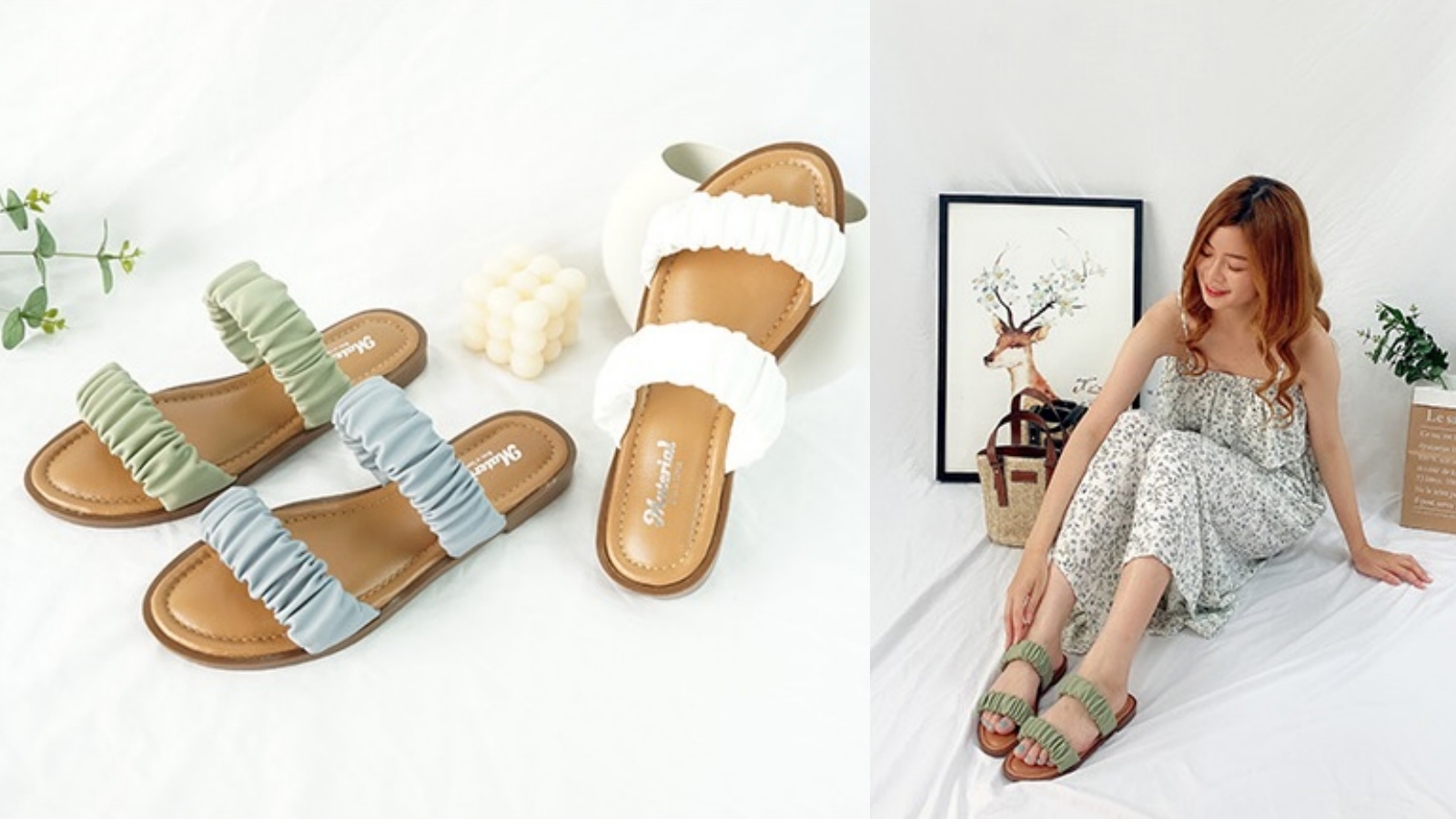 Material瑪特麗歐 韓系雲朵軟Q底拖鞋