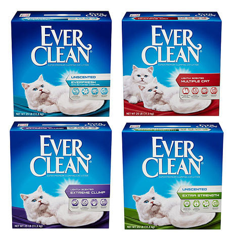 Ever Clean 藍鑽 超凝結貓砂 25磅 X 2盒白標-強效除臭