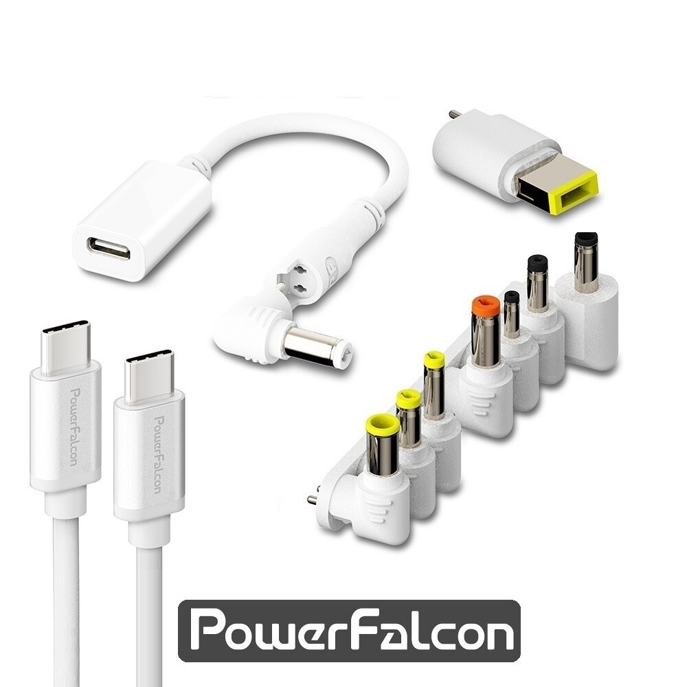 * 台灣設計品牌PowerFalcon, 品質有保證 * MagicTrust萬用充電線, 含9種轉換頭(詳見圖片說明) 滿足各廠牌(Acer, ASUS, HP, SONY, LENOVO等傳統筆記