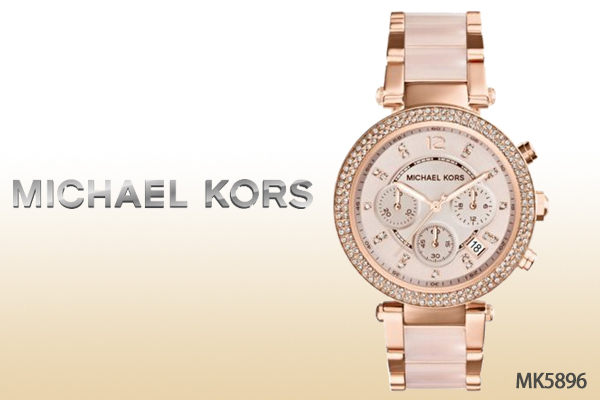 【時間道】【MICHAEL KORS】現代古典美學時尚錶/玫瑰金面框琉璃色帶 (MK5896)免運費