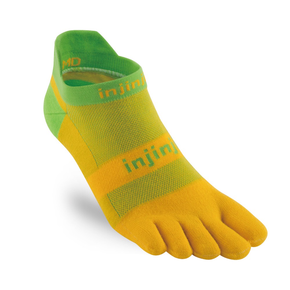 【INJINJI】RUN吸排五趾隱形襪 [芒果黃] 吸濕排汗隱形襪 INIA0NAA1624