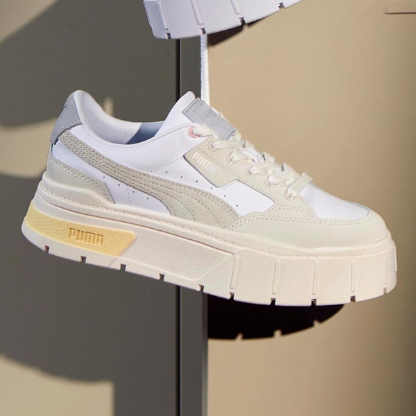 PUMA 休閒鞋 MAYZE STACK LUXE WNS 白灰 奶油 增高 厚底鞋 女 38985303