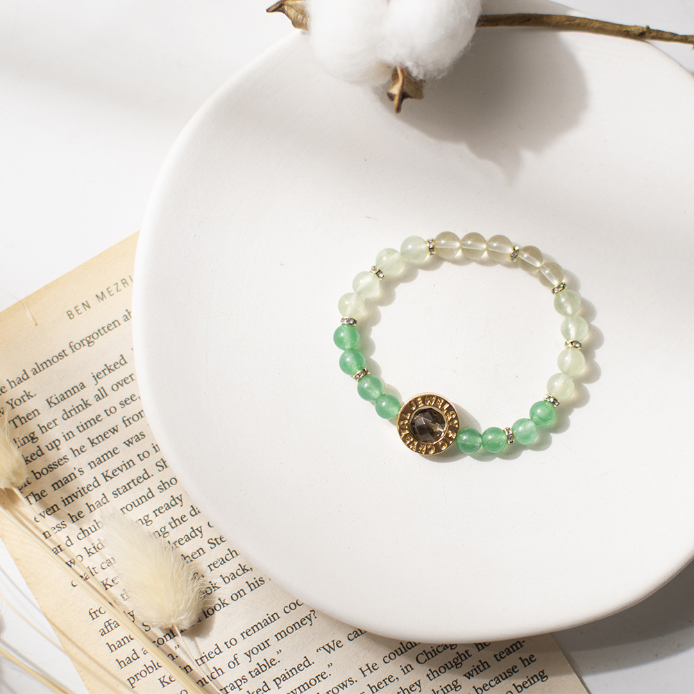 能量手鍊【森林精靈】綠東陵葡萄石黃水晶茶晶手鍊