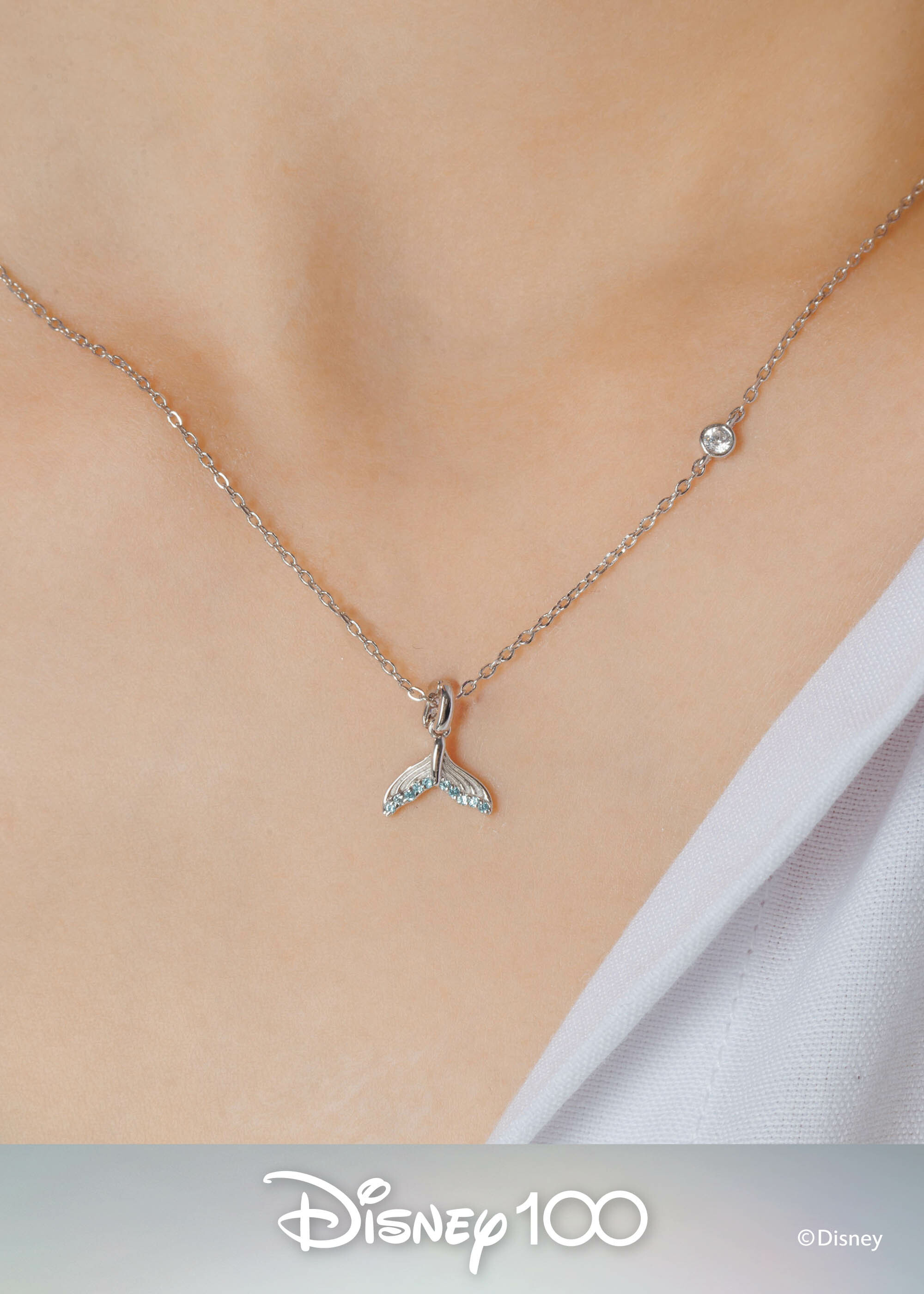 【贈禮盒】Disney 100th｜V Class小美人魚 ‧ 純銀項鍊