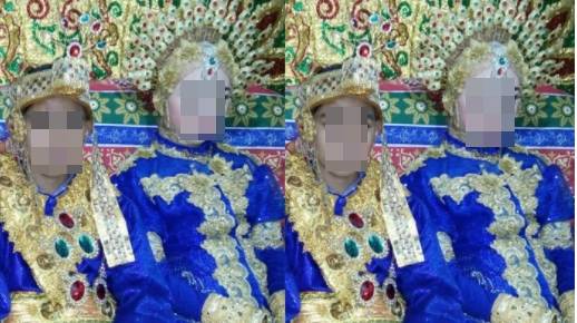 Awal Rahman dan Awalia Mar’a yang melangsungkan pesta pernikahan di Borong Rappoa, Kecamatan Kindang, Bulukumba. (FACEBOOK.COM/EVHY VHYIIOO)