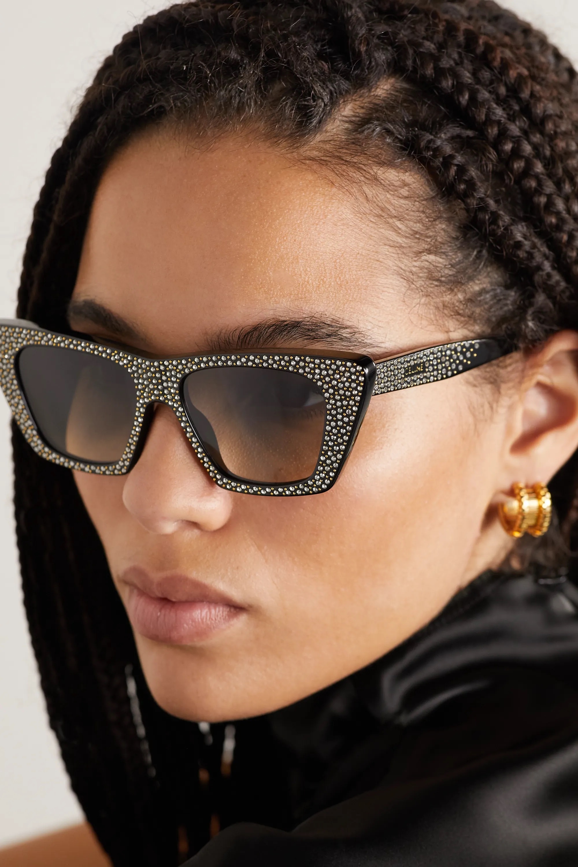 CELINE EYEWEAR Studded cat-eye acetate sunglasses