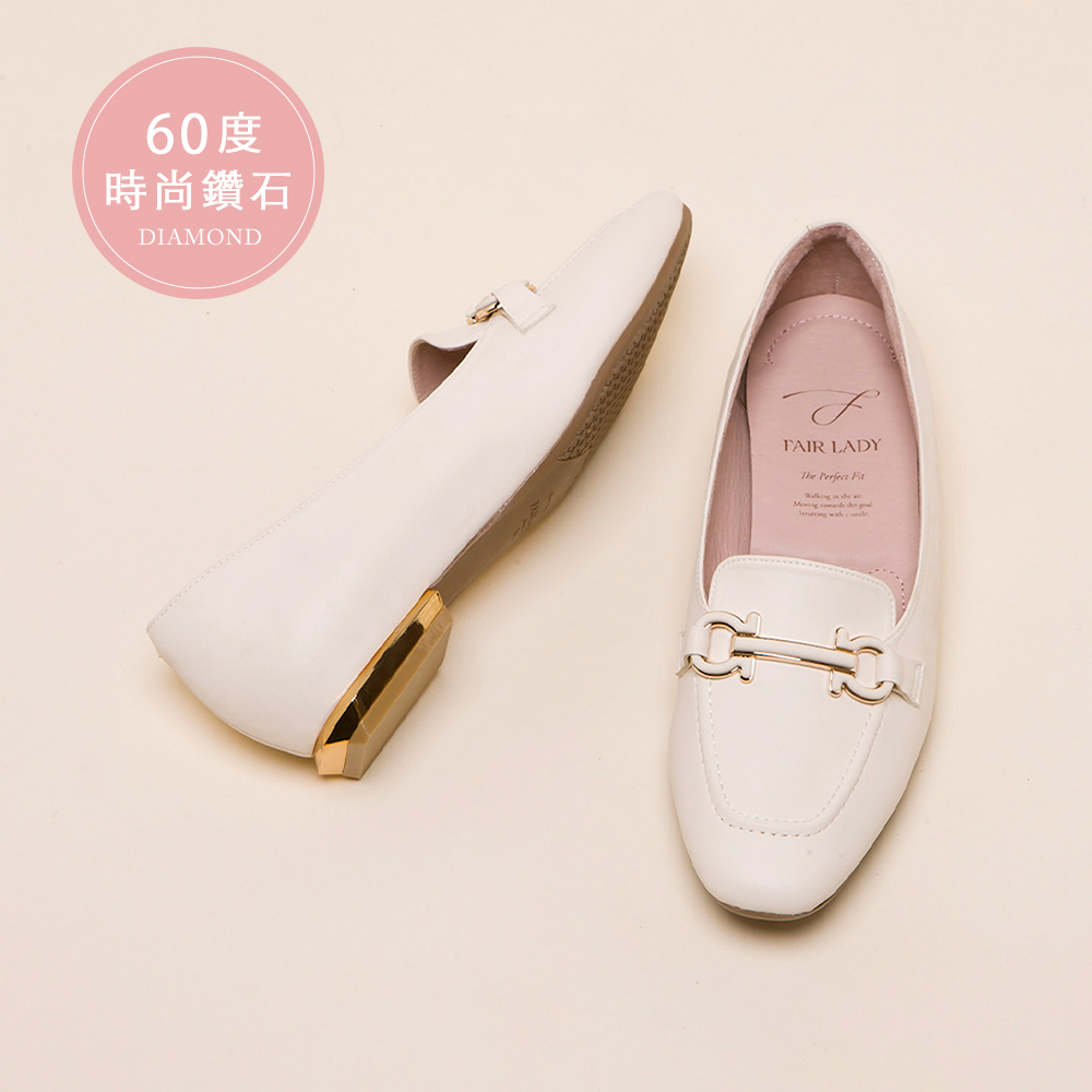 【經典熱銷】我的旅行日記 簡約馬銜釦平底樂福鞋 亞麻 (502651)