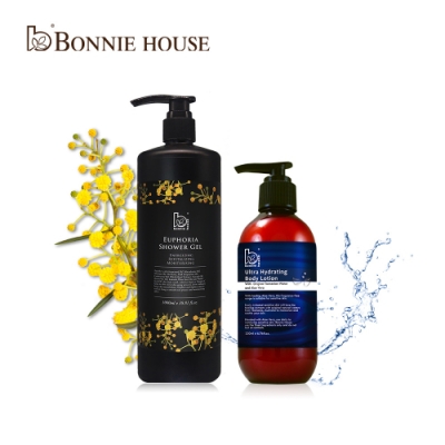 Bonnie House 超水感輕透保濕乳液200ml+幸福朝露精油沐浴膠1000ml