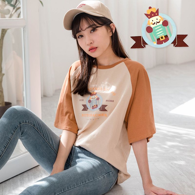 ★限時下殺$299★miustar nutcracker胡桃鉗配色棉質上衣(共2色)0526 預購【nh0174】