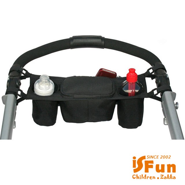 專為嬰兒推車設計的掛包，能將包包固定在把手上，輕巧耐用的牛津布，可固定奶瓶等瓶罐物品，媽咪外出專用的包中袋款，立體分隔設計，方便放置瓶罐物品，加厚硬挺造型，不怕會東倒西歪，很適合媽咪們外出攜帶使用，奶