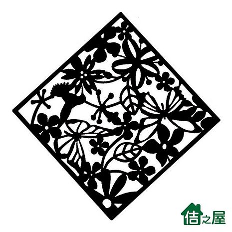 【佶之屋】典雅新款鏤空雕花可掛式壁掛/壁貼/屏風白色蝶戀花