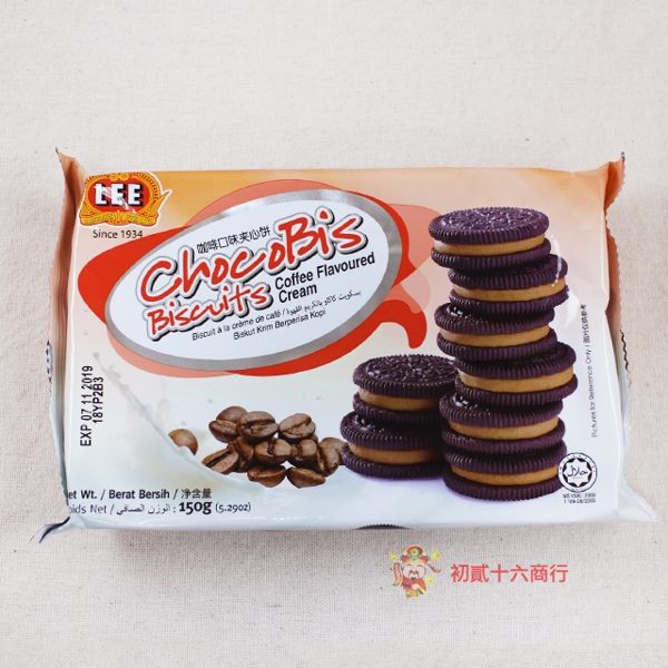 LEE_巧克力餅乾(咖啡夾心)150gX24包(箱)【0216零食團購】9556390048975-B