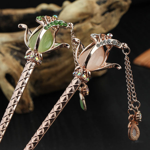 髮簪 緣本髮簪女複古風彼岸花步搖古代髮簪流蘇盤髮漢服古裝頭飾女钗子