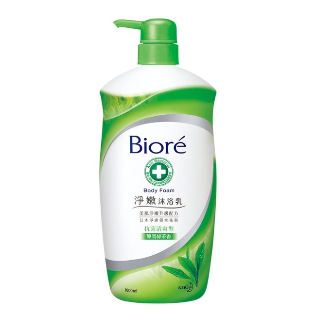 蜜妮 Biore 淨嫩沐浴乳抗菌清爽型(綠茶香) 1000ml