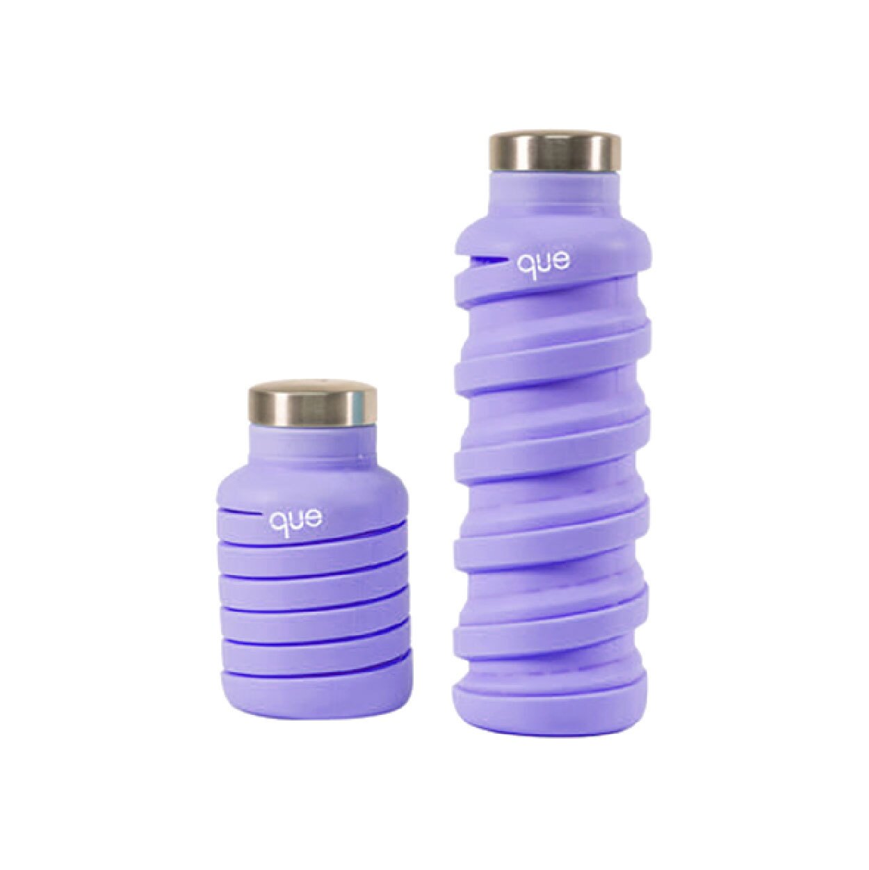 【哇好物】美國 que 環保伸縮水瓶/薰衣紫/355ml 水壺 保溫杯 瓶子 熱水瓶 水瓶 隨身瓶 茶壺