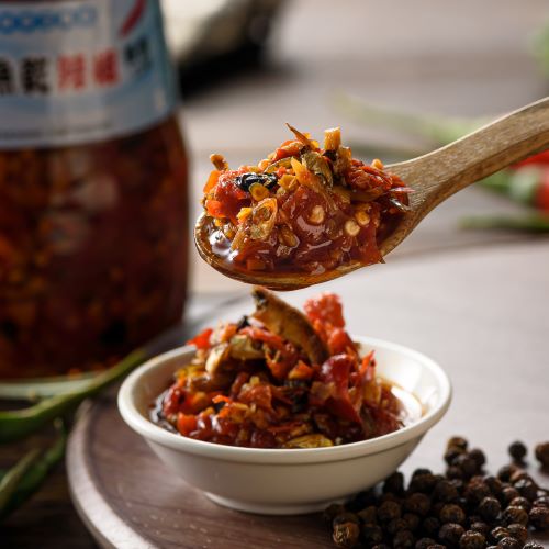 小魚乾辣椒(中辣)-馬告口味／(380g)瓶／滿499免運【洄味手工】