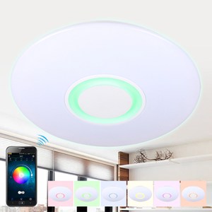 LED藍芽智慧音樂吸頂燈 可調光調色控制，256色燈光變化 本商品提供師傅到府安裝，工資另計