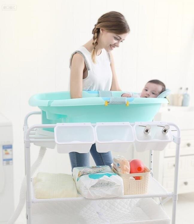 香港雅親寶寶護理臺新生兒洗澡按摩嬰兒床撫觸可折疊換尿片尿布臺YXS『小宅妮時尚』