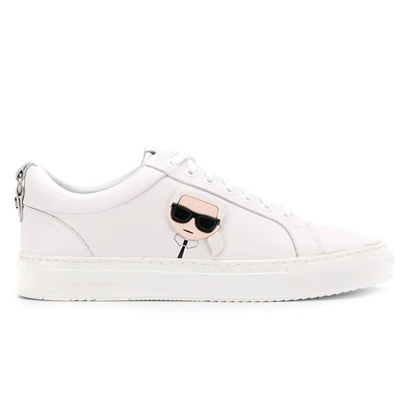 Karl Lagerfeld 卡爾 老佛爺 鞋 IKONIK拼塊綁帶運動男鞋-白