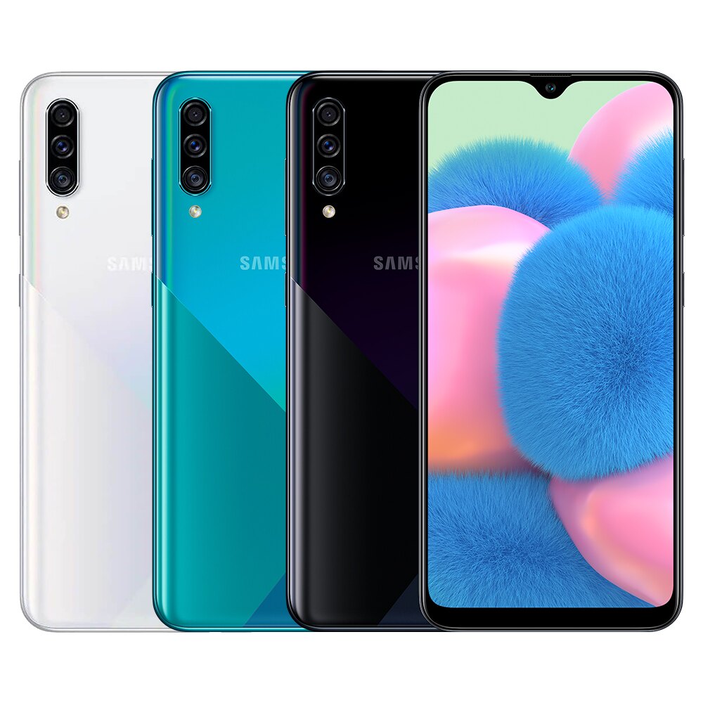 4G + 4G 雙卡雙待，Android 9.0 Pie 作業系統、One UI 操作介面，6.4 吋，八核心處理器，4GB RAM / 128GB ROM，2,500 萬畫素 + 800 萬畫素 +