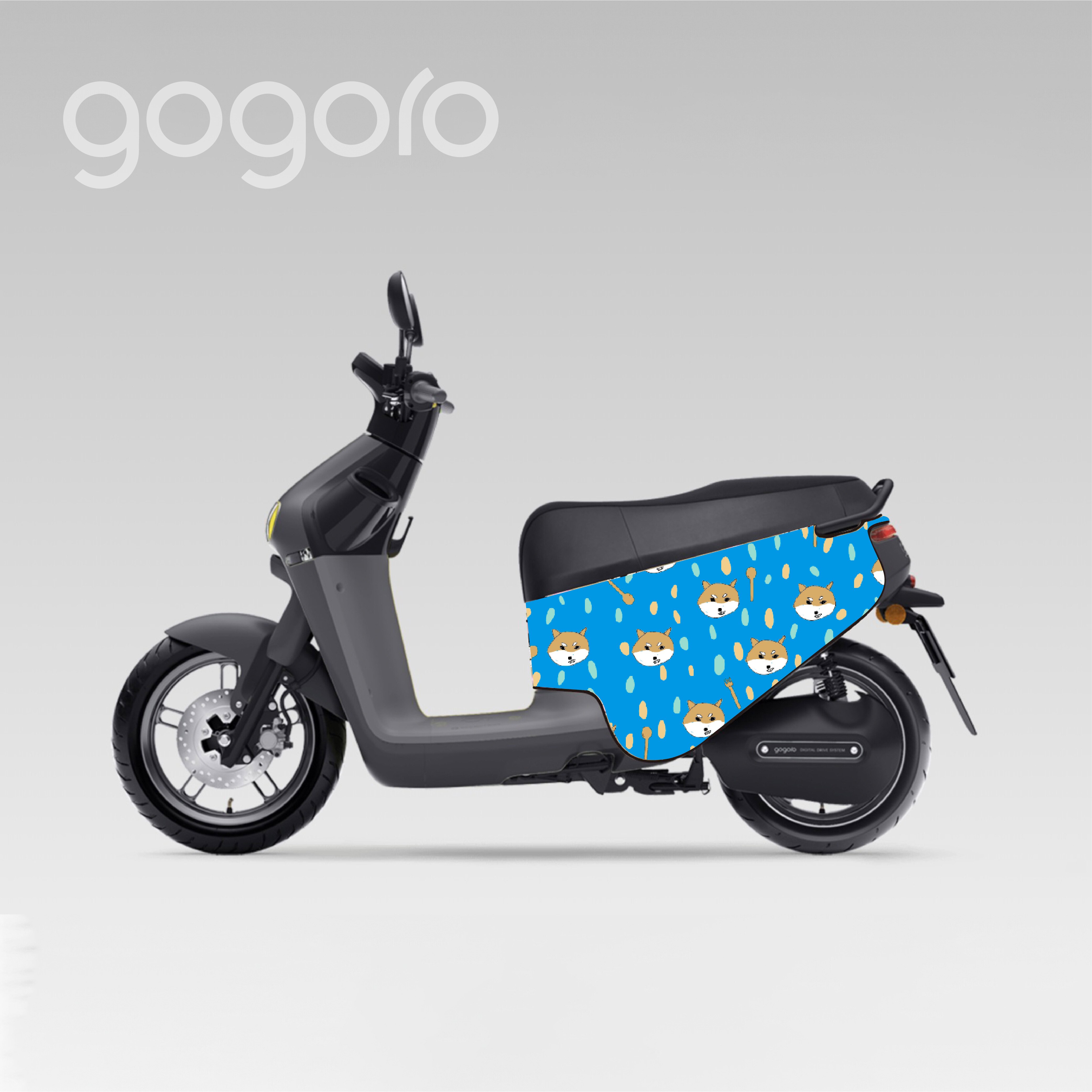 BLR gogoro ID12 手繪柴犬 雙面車套 車身防刮套 潛水衣布 防刮套 保護套 車套 機車配備 電動車防刮 智慧雙輪