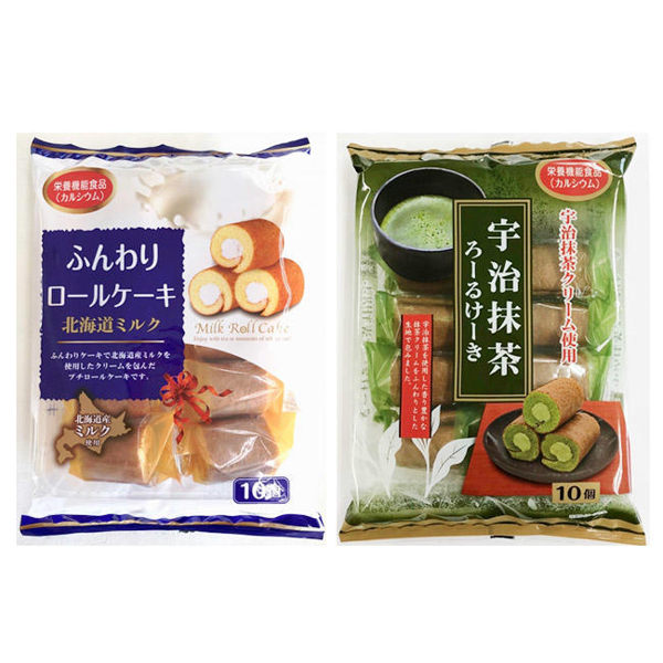 【ＫＰ】日本 瑞士捲蛋糕 牛奶/抹茶 糕點 下午茶 10入/170g 日本製造進口 DTT0521043