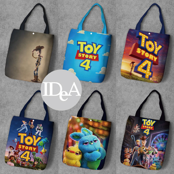 IDEA 迪士尼 玩具總動員帆布環保袋 側肩背 側背 手提袋 文件袋 單肩包 胡迪 巴斯 叉奇 FORKY
