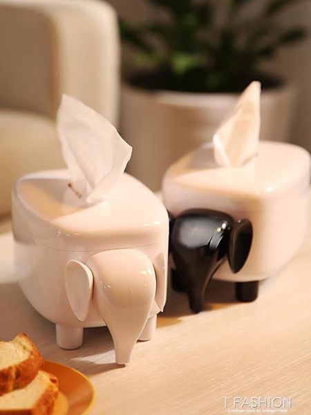 客廳紙巾盒抽紙盒家用桌面餐巾紙盒創意北歐臥室簡約可愛大象ins-ifashion