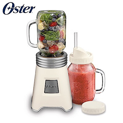 美國OSTER-Ball Mason Jar隨鮮瓶果汁機(白)BLSTMM-BWH