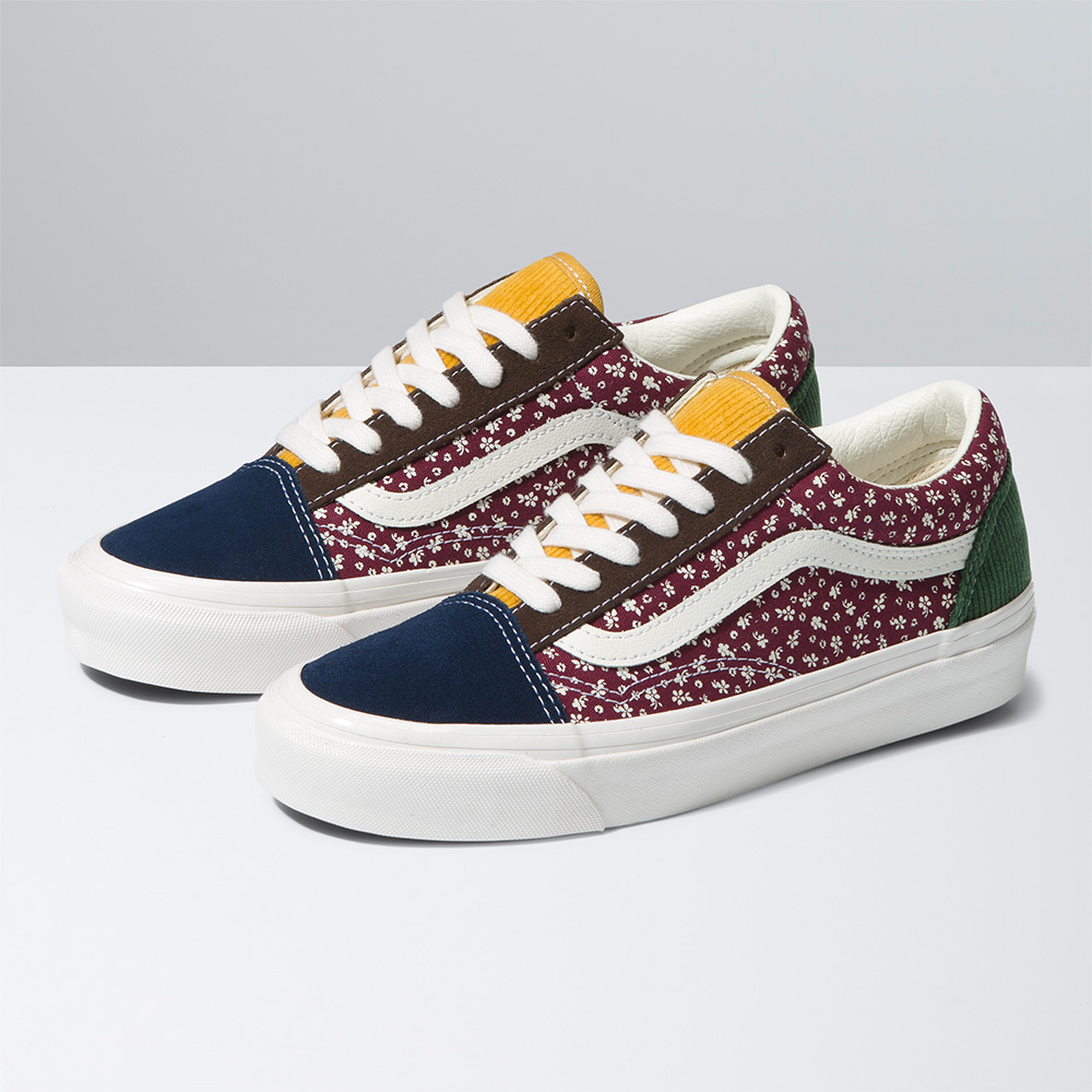 Vans Old Skool 36 DX 男女款拚色碎花紋滑板鞋