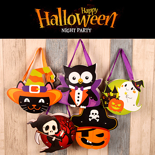 手提袋 兒童DIY萬聖節手提袋/糖果袋/紙袋/禮物袋 B7L015 AIB小舖