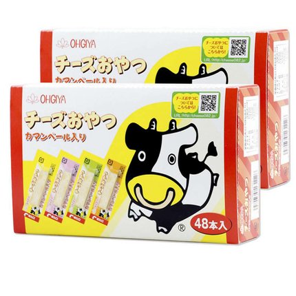 賞味期 原味(黃 2020.11.9 DHA(藍 2020.11.9 日本原裝進口 日本扇屋OHGIYA鱈魚起司條 原產地:日本愛媛縣 使用加曼貝爾起司及鱈魚肉製作，濃郁起司和鱈魚的搭配口感濃郁又扎實
