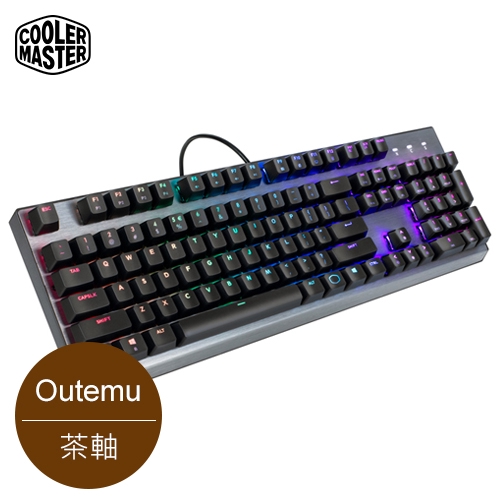 中刻注音懸浮鍵帽 13種RGB燈效品名 / 規格：【CoolerMaster 酷碼】CK350 機械式 RGB 電競鍵盤 茶軸/中刻耐用的機械軸擁有 5000 萬次以上的按壓壽命髮絲紋鋁質結構具備耐用