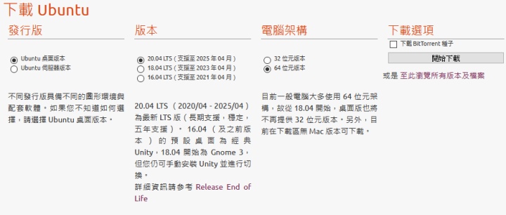 讀者可以在官方網站下載安裝映像檔。