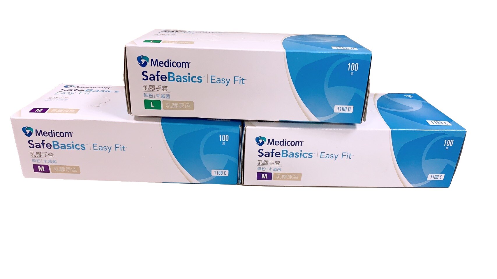 麥迪康 手套 無粉手套 乳膠手套 拋棄式 100隻 盒裝 多種尺寸