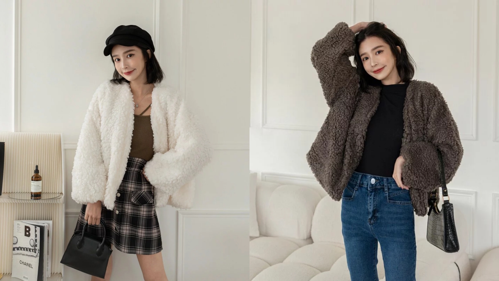 小貴婦氛圍！QQ毛澎袖開襟外套