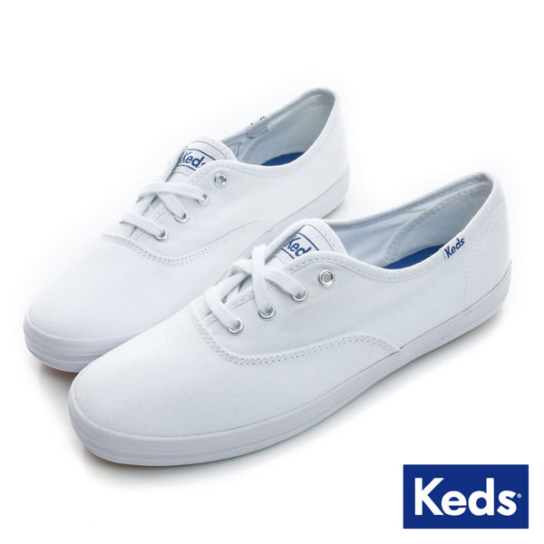 KEDS 經典款帆布小白鞋 綁帶│平底鞋 W110002 女鞋