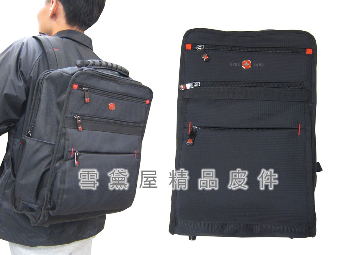 ~雪黛屋~OVER-LAND 後背包大容量二層主袋可放A4資料夾14吋電腦防水尼龍布隨身物品外出輕旅行休閒上學T3063。人氣店家雪黛屋精品皮件的後背包-電腦包-登山後背包有最棒的商品。快到日本NO.