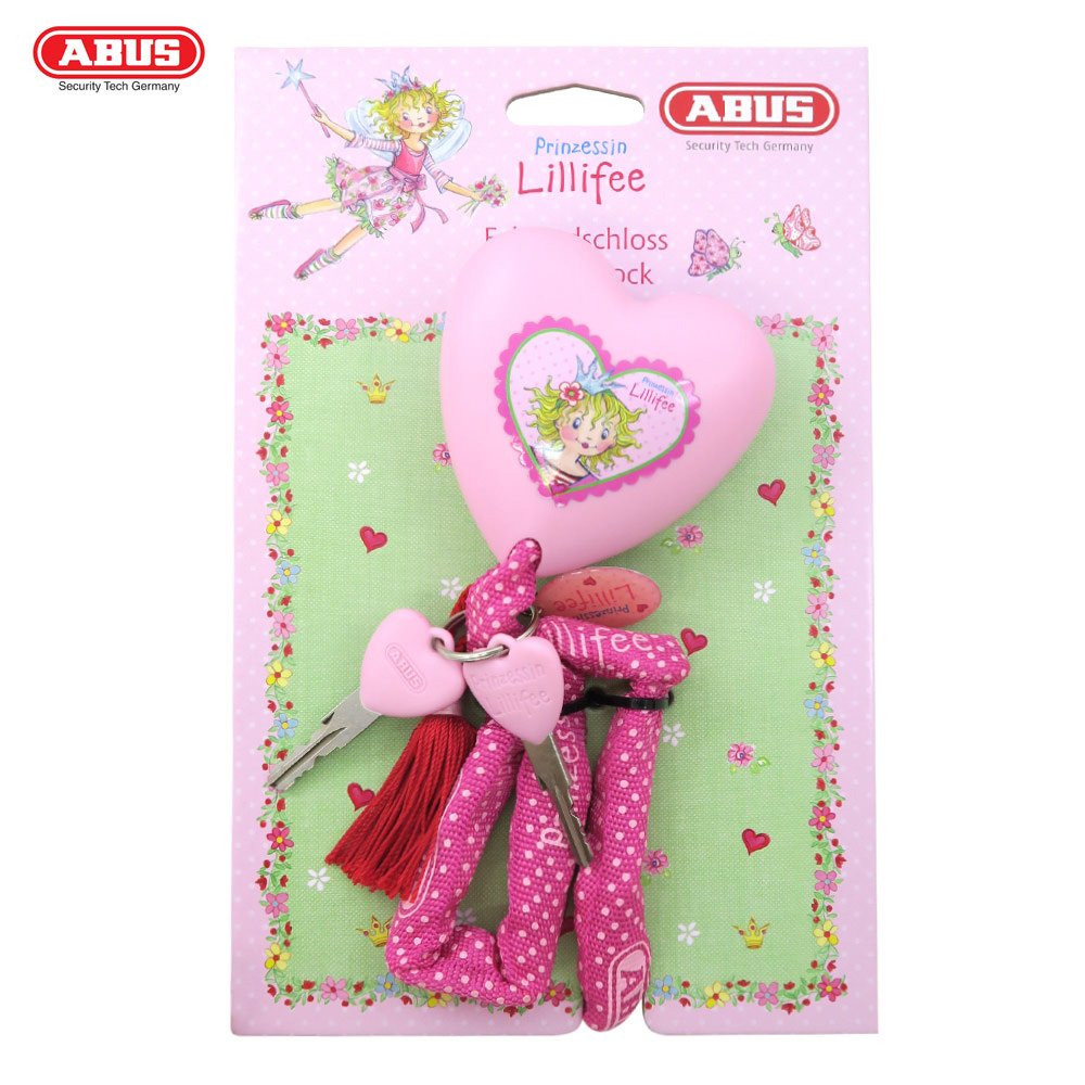 ABUS 德國防盜鎖 1510 PRINCESS LILLIFEE 60cm粉紅公主造型鎖頭單車愛心型鑰匙鎖
